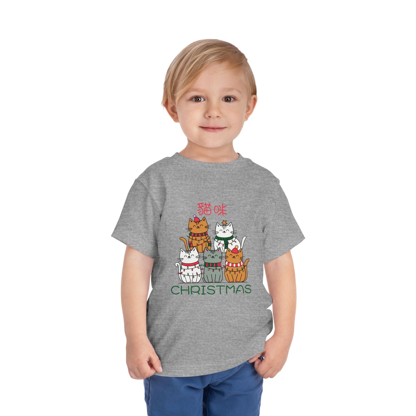 Merry Christmas (貓咪 Christmas) | Chinese | Toddler Short Sleeve T-Shirt