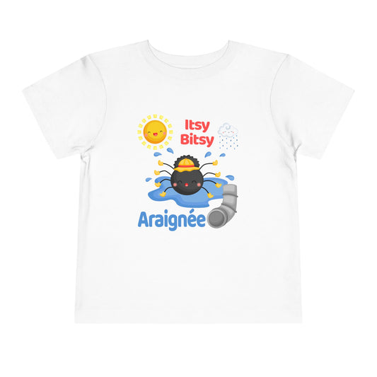 Itsy Bitsy Spider | French | Toddler Short Sleeve T-Shirt