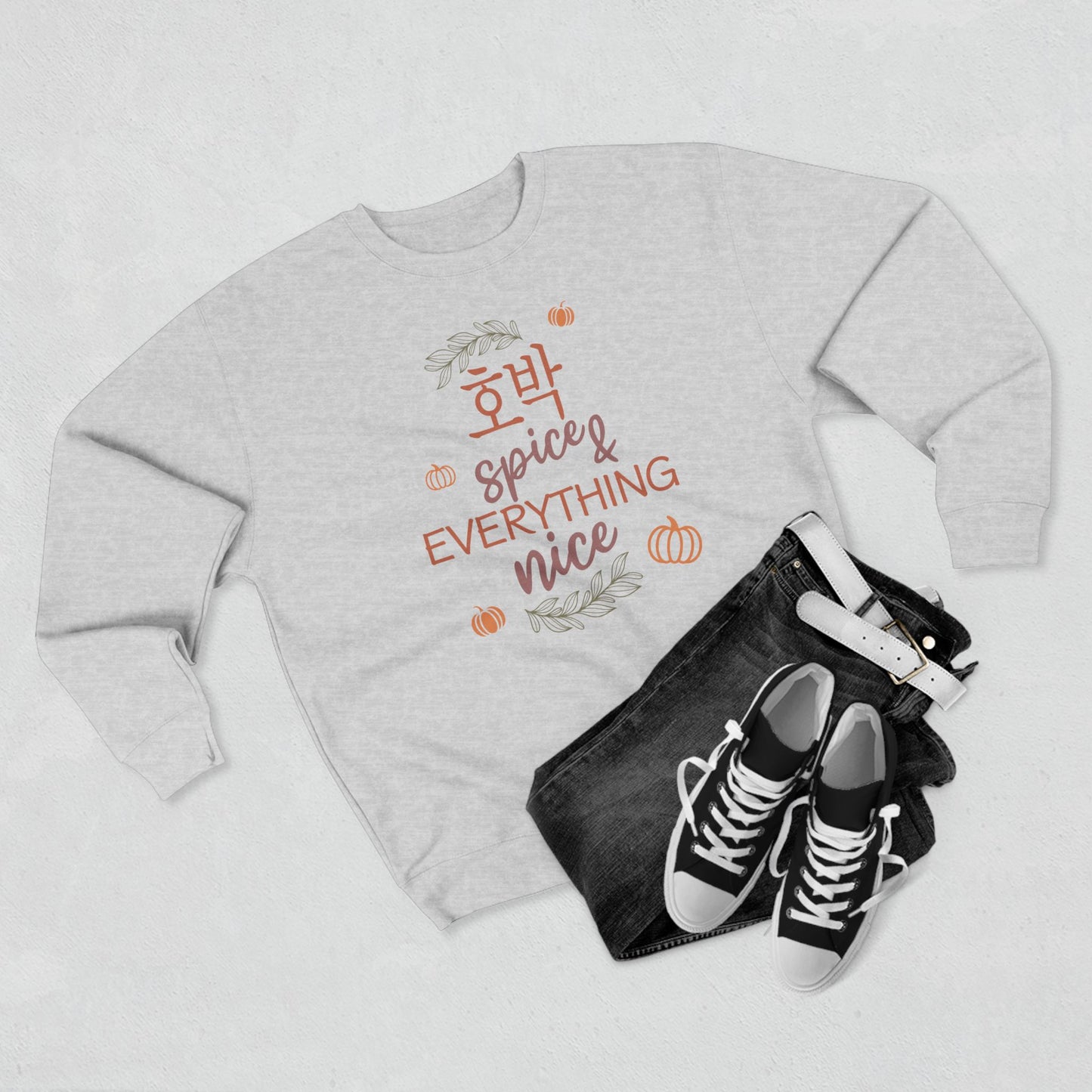 Pumpkin (Hobak) Spice & Everything Nice | Korean | Unisex Premium Crewneck Sweatshirt