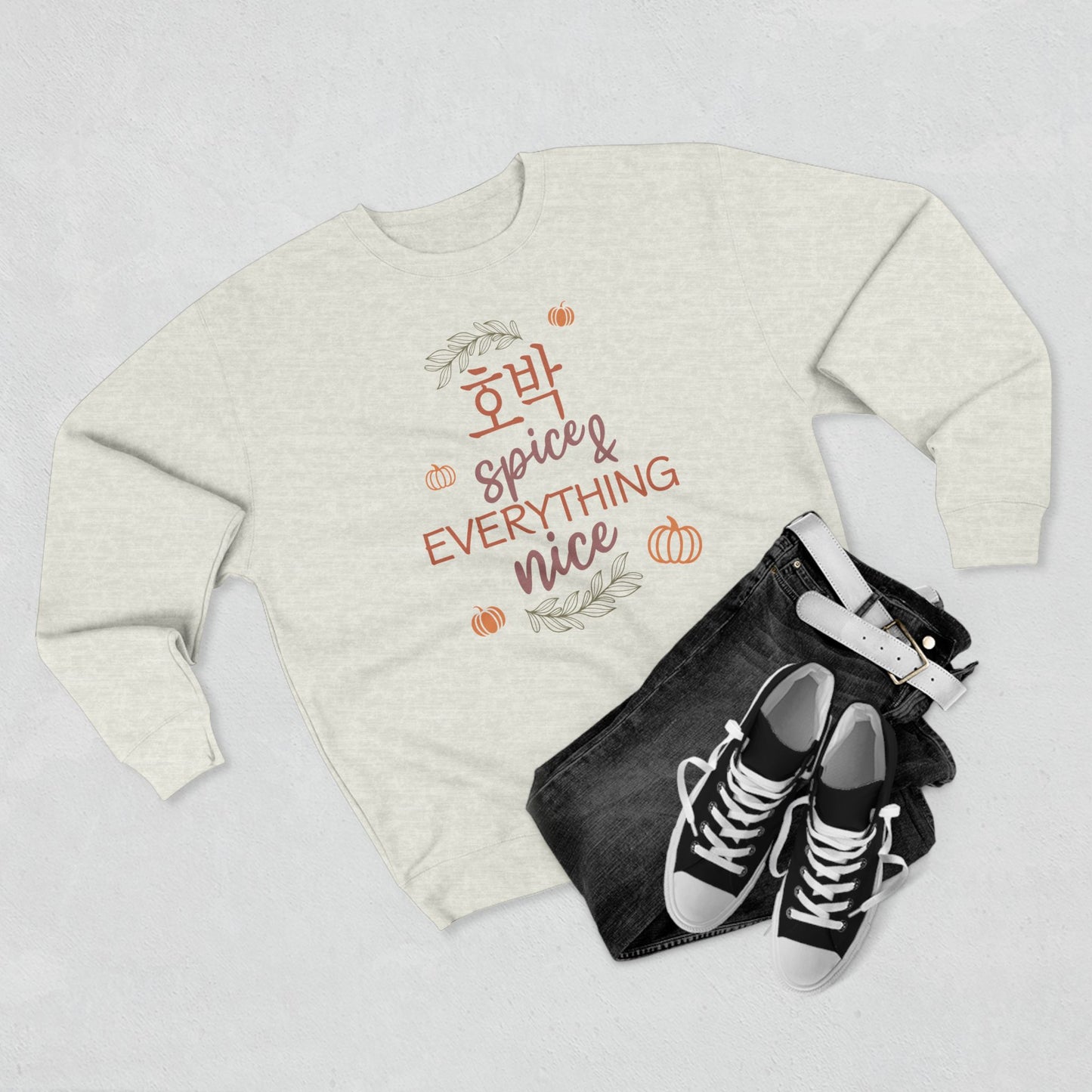 Pumpkin (Hobak) Spice & Everything Nice | Korean | Unisex Premium Crewneck Sweatshirt