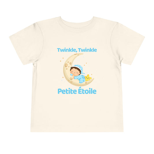 Twinkle, Twinkle Little Star (Crescent Moon) | French | Toddler Short Sleeve Tee