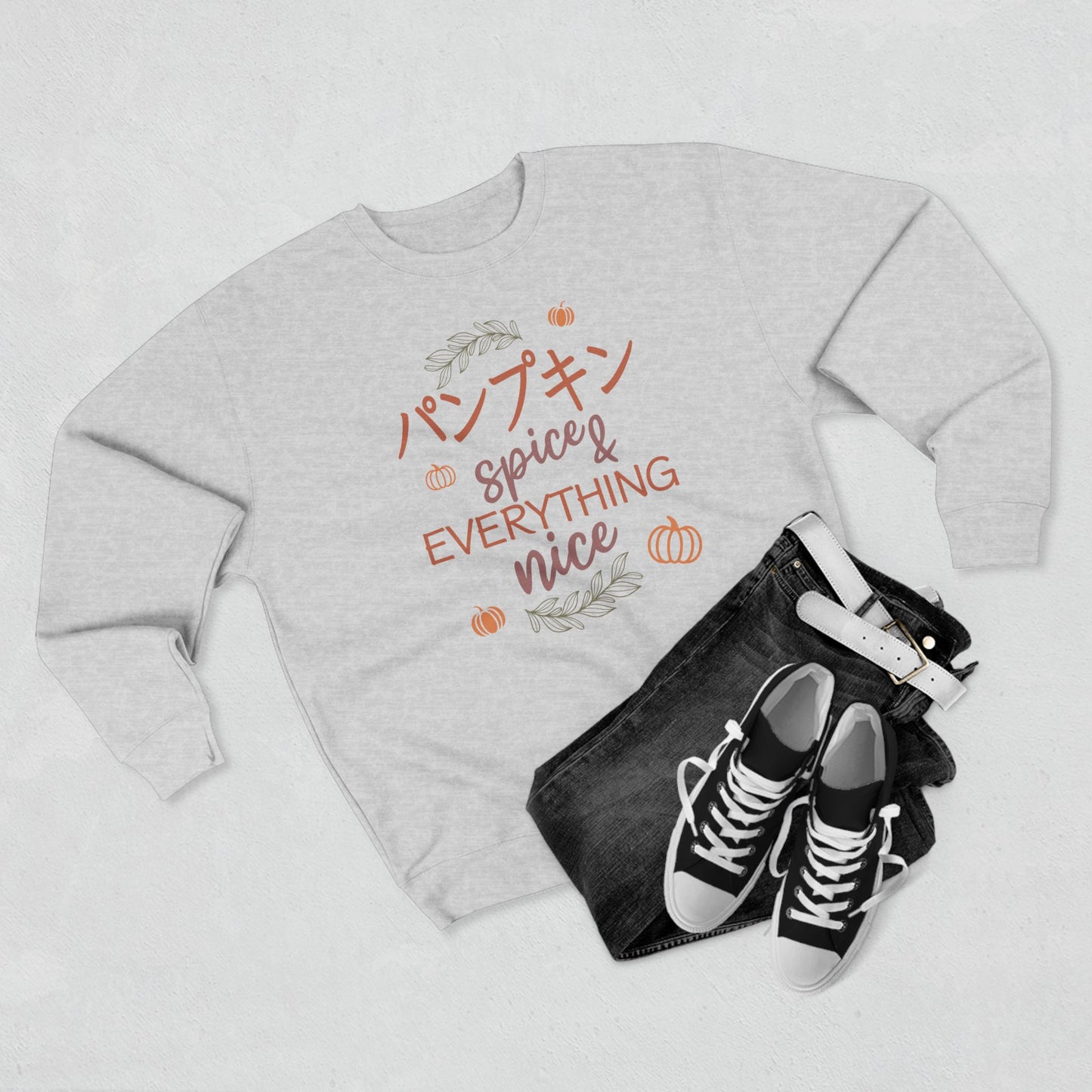 Pumpkin (Panpukin) Spice & Everything Nice | Japanese | Unisex Premium Crewneck Sweatshirt